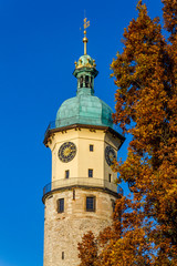 Fototapeta na wymiar Arnstadt im Ilm Kreis Turm mit Kupferdach