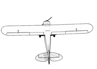 Fototapeta premium sketch plane with propeller vector