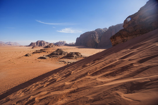 Jordan landscape. Dune in the Wadi Ram desert.
