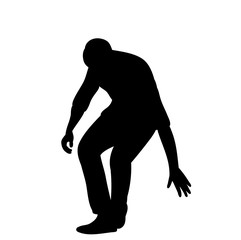 vector, isolated silhouette man drops