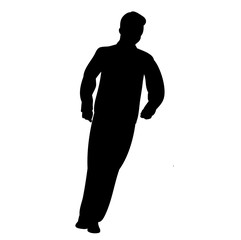 vector, isolated silhouette of a guy