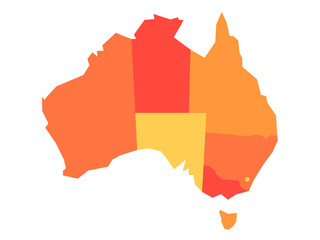 Orange blank map of Australia. Vector illustration - obrazy, fototapety, plakaty