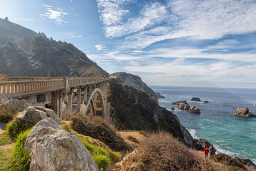 A bridge along highway one of California coast