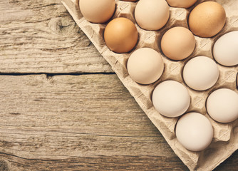 Fresh eggs over background