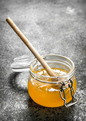 jar of fresh honey.