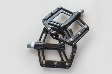 mountain bike platform pedals on white background