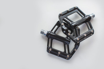 mountain bike platform pedals on white background