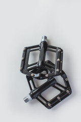 mountain bike platform pedals on white background