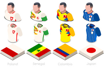 Russia 2018 World Cup Group H Jersey Set