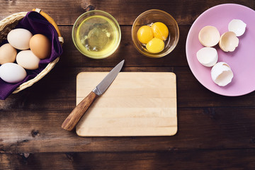 separated egg white and yolk