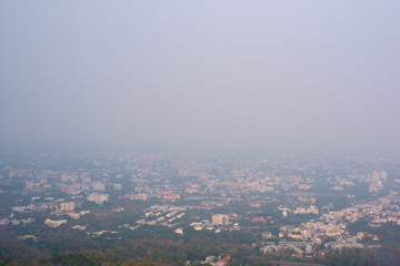 Landscape of Chiang Mai with smoke problems in 1 april 2018