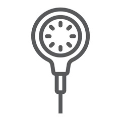 Scuba diving gauge line icon, diving and underwater, measure sign vector graphics, a linear pattern on a white background, eps 10.