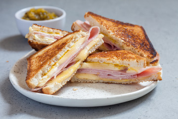 grilled ham and cheese sandwiches