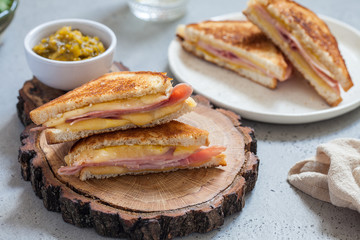 grilled ham and cheese sandwiches