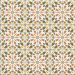 Vector seamless pattern, based on traditional wall and floor tiles Mediterranean style.