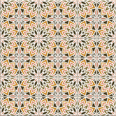 Vector seamless pattern, based on traditional wall and floor tiles Mediterranean style.