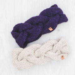 Fototapeta na wymiar knit winter headbands