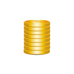 Golden bitcoin bunch. Vector illustration