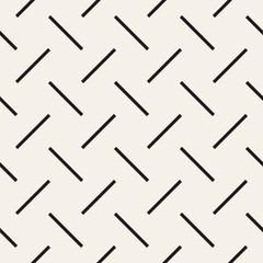 Trendy twill weave Lattice. Abstract Geometric Background Design. Vector Seamless Black and White Pattern.