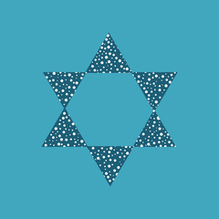 Israel Independence Day holiday flat design icon star of david shape with dots pattern