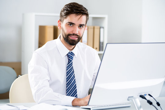 Businessman working in an office