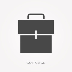 Silhouette icon suitcase