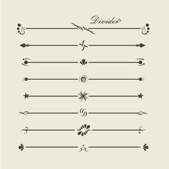 Brown gradient calligraphic swirl dividers. For Wedding Invitations. Vector frame element. Vintage Ornament Greeting Card. Flourishes Ornament Retro Royal Luxury Invitation, Certificate