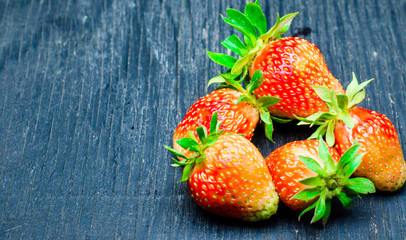 Red strawberry on a white background