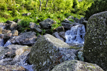 Fototapeta na wymiar Waterfall in tatra unmotain Poland. Summer time
