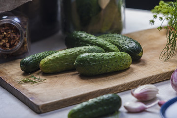 Preparation for pickling cucumbers
