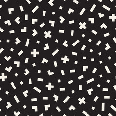 Seamless abstract geometric pattern in retro memphis style. Scatteres shapes vector background.