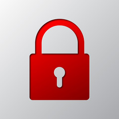 A padlock is cut from paper. Vector illustration