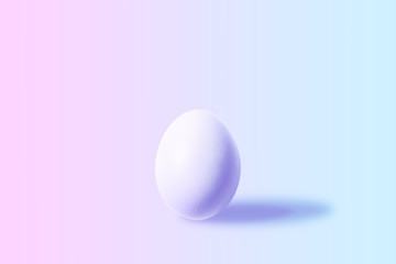 White Easter egg with colorful ultraviolet neon lights. Creative concept.