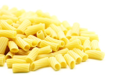 Pasta close up on a white background