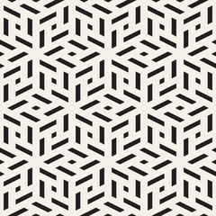 Vector seamless pattern. Modern stylish lattice texture. Repeating geometric background. Cubes with mosaic faces.