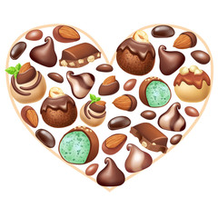 Poster chocolate with nuts. Melted dark chocolate. Isolated 3d vector illustration. 
