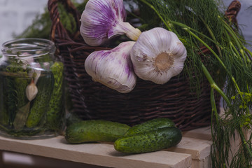 Preparation for pickling cucumbers