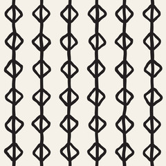Naklejka premium Simple ink geometric pattern. Monochrome black and white strokes background. Hand drawn ink texture for your design