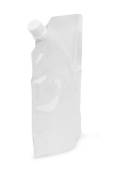 A plastic bag for sauces, jams, creams on a white background