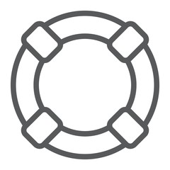 Lifebuoy line icon, sos and lifeguard, help sign vector graphics, a linear pattern on a white background, eps 10.