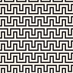 Stylish lines lattice. Ethnic monochrome texture. Abstract geometric background design. Vector seamless pattern.