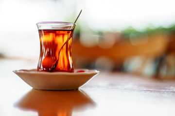 Turkish Tea with classical Turkish Tea Glasses 