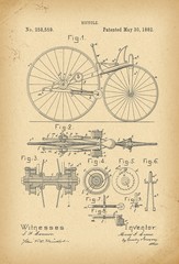 1882 Patent Velocipede Bicycle history  invention