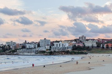 Fototapeta premium Cloudy sky view over Bondi Beach.