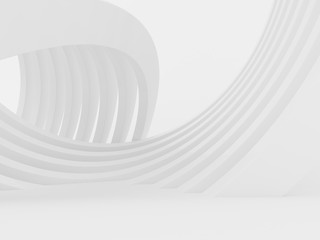 Obraz premium Streszczenie białe zakrzywione architektoniczne tło wzór, koncepcja przyszłego nowoczesnego projektu elewacji na architekturze, renderowania 3d