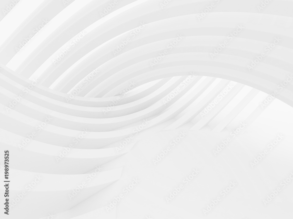 Leinwandbilder abstract of white curved architectural pattern background,concept of future modern facade design on 