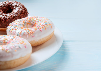 breakfast of donuts and coffee