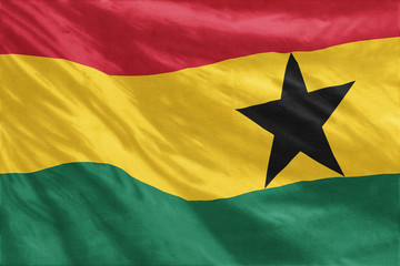 Ghana Flag of full frame close-up