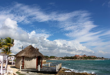 View on the Caribbean coast/ Puerto Aventuras, Yucatan, Riviera Maya, Mexico