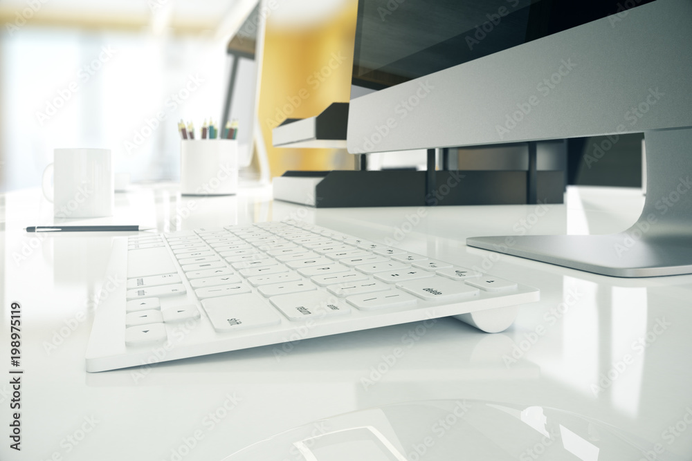 Poster white computer keyboard